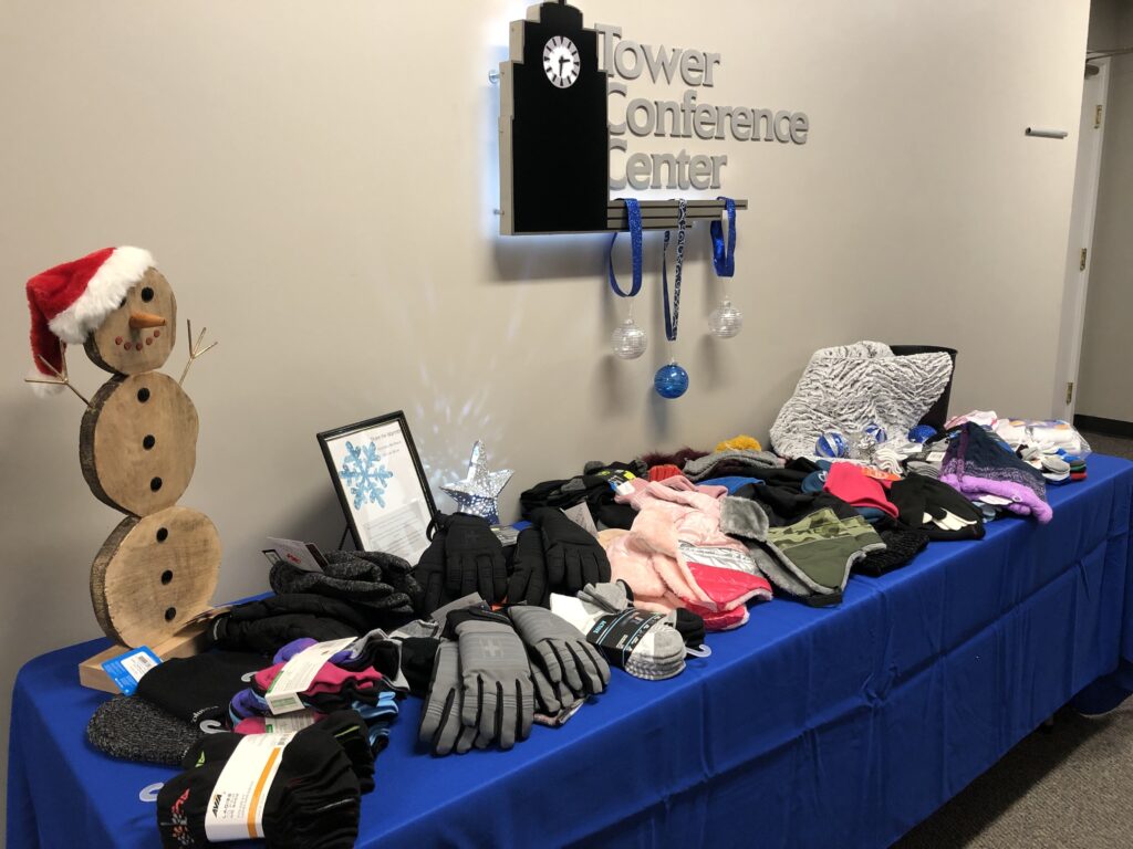 Seasonal essentials to be donated, including hats, gloves and socks
